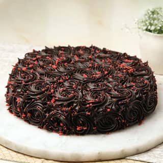 Front View of Red Velvet Chocolate Cake