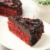 Sliced View of Red Velvet Chocolate Cake with ingredients