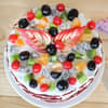 Top View of Red Velvet Fruit Cake