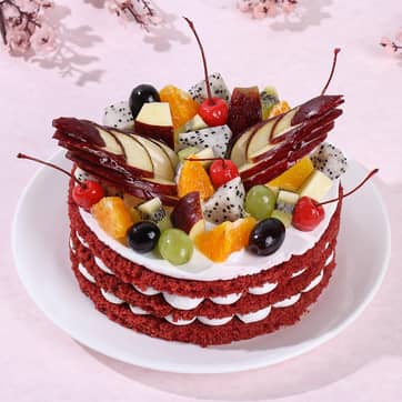 Red Velvet Fruit Cake