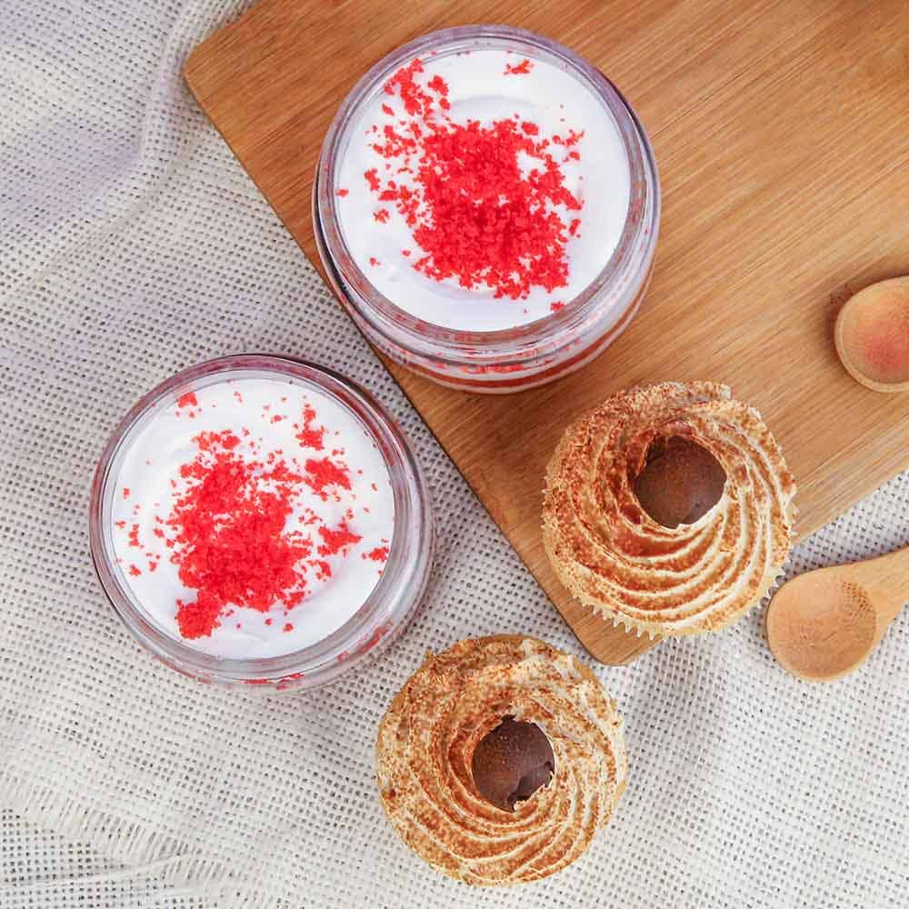 Red Velvet Jar Cake 200 ml N Coffee Cupcake Assorted Luscious and Enticing Cake Treats