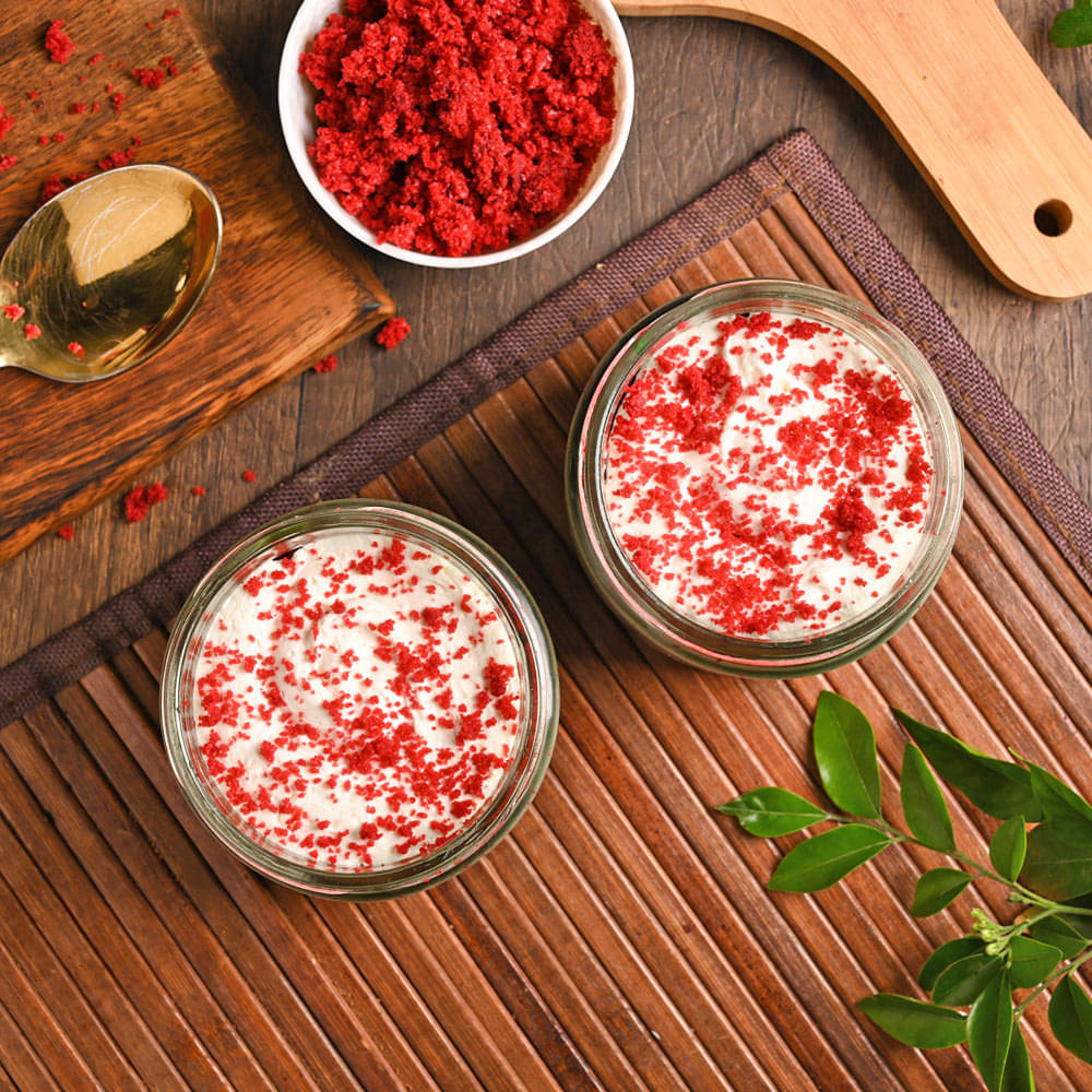 Two Red Velvet Jar Cake Red Velvet Jar Cake