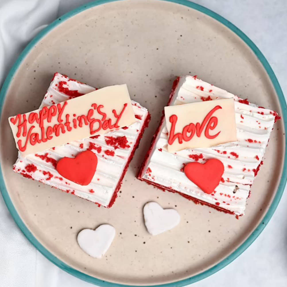 Top View of Red Velvet Love N Romance Pastry