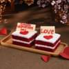 Top View of Red Velvet Love N Romance Pastry