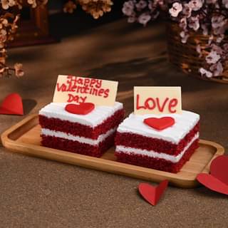 Top View of Red Velvet Love N Romance Pastry