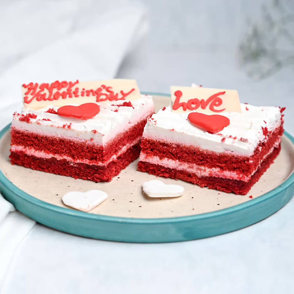 Side View of Red Velvet Love N Romance Pastry