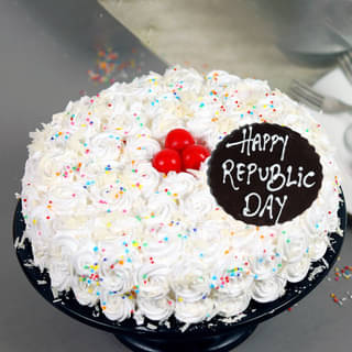 Republic Day White Forest Cake
