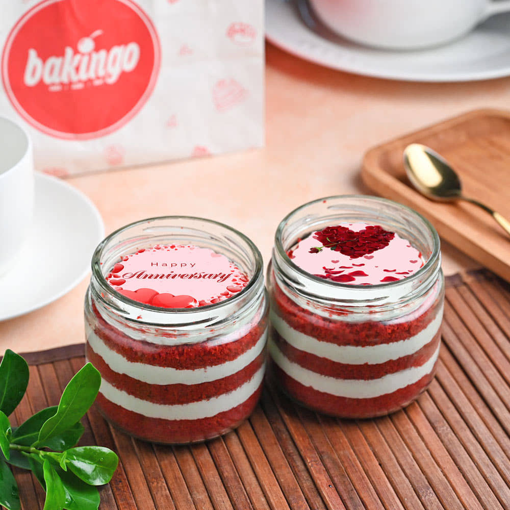 Ikrartdsfjdsfjds Red Velvet Happy Anniversary Jar Cake
