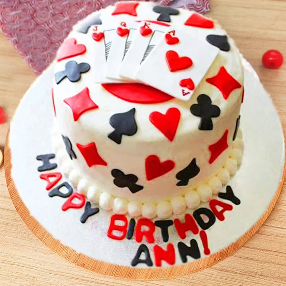 70th Birthday Playing Cards Cake - Decorated Cake by The - CakesDecor