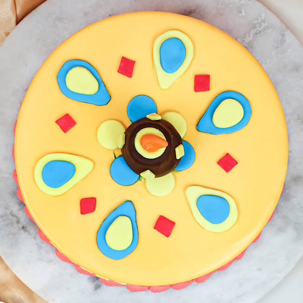 Top View of Choco Happy Diwali Cake