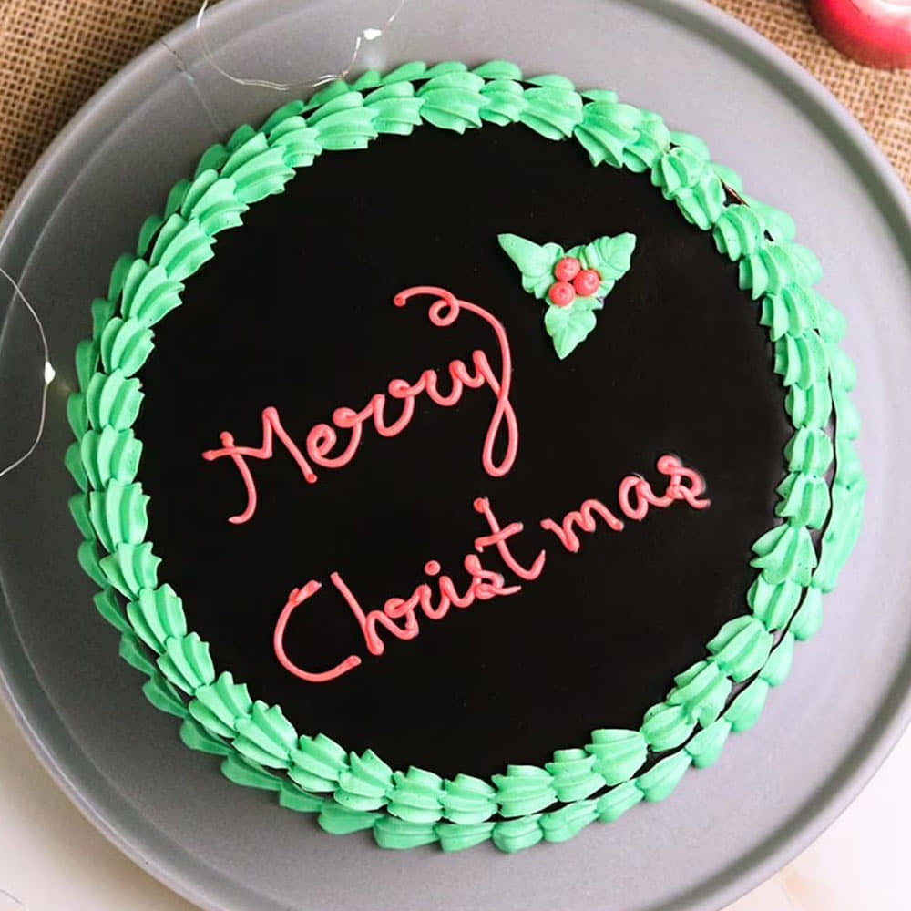 Top View of Merry Christmas Cake
