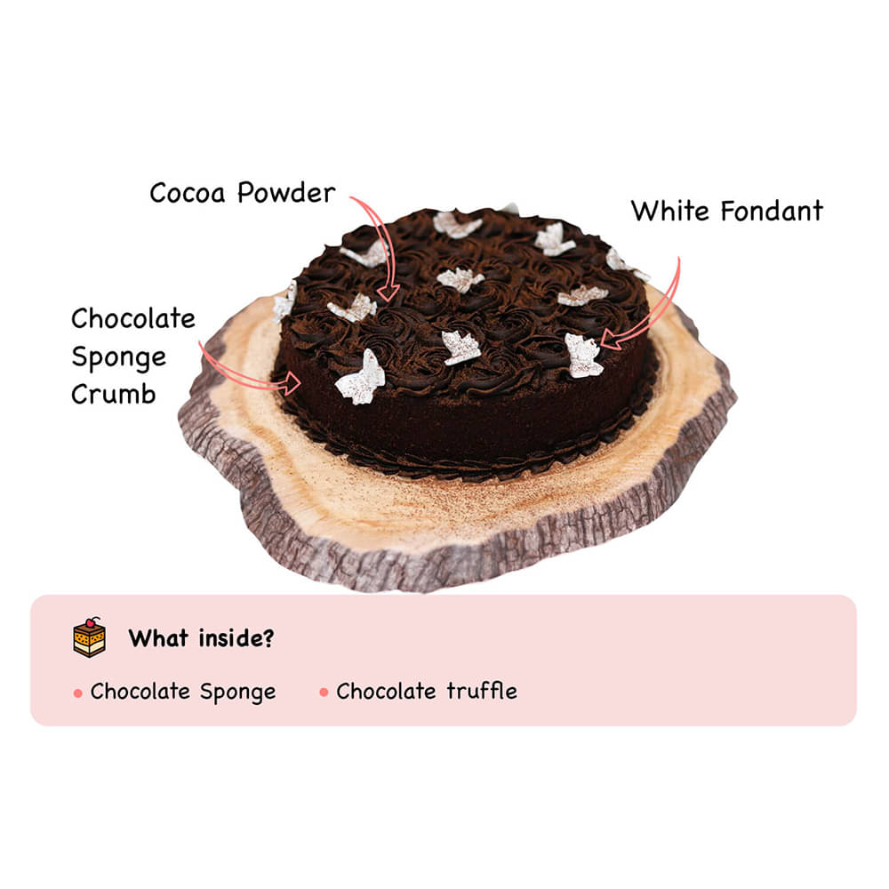 Chocolate Truffle Butterfly Topping Cake Product Ingredients of Choco Truffle Butterfly Topping Cake