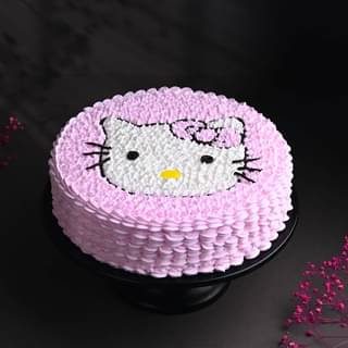 Round Delicious Hello kitty Cake