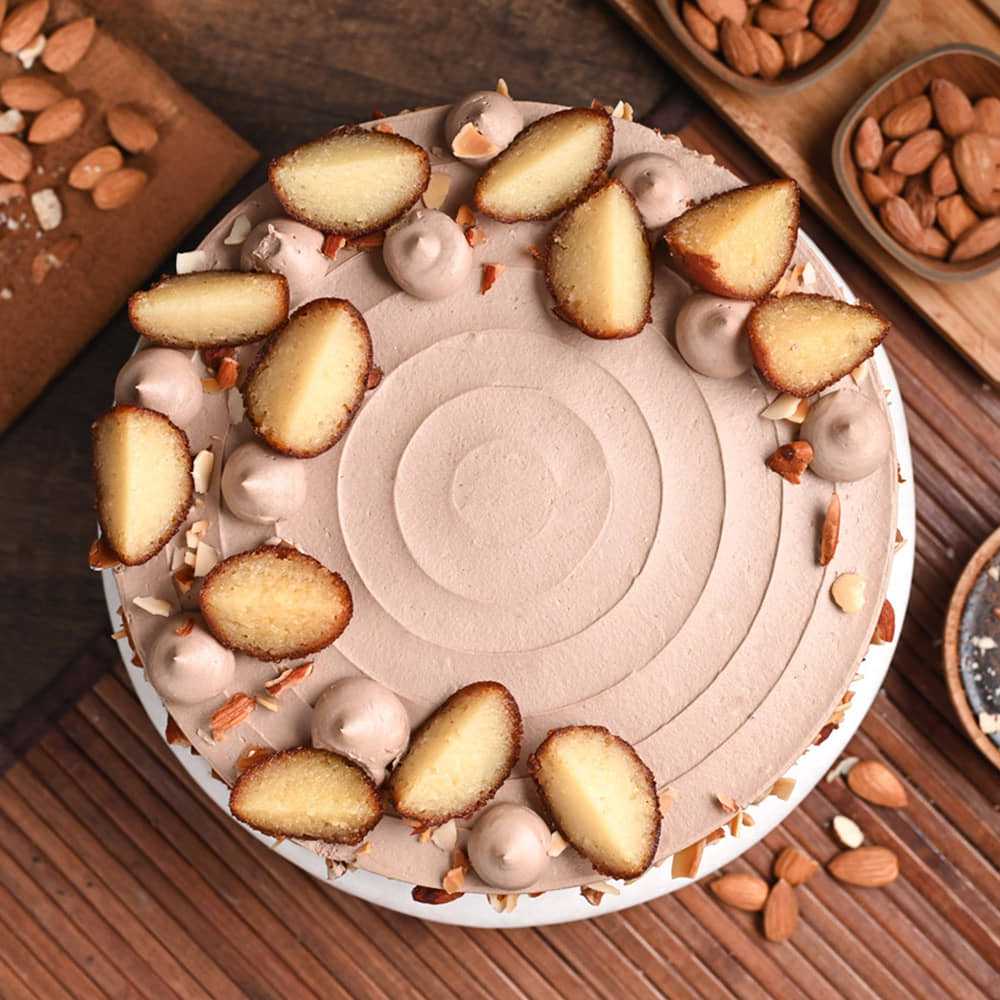 Round Gooey Gulab Jamun Cake