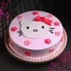 Round Kitty Fondant Cake - Birthday Fondant Kitty Cake