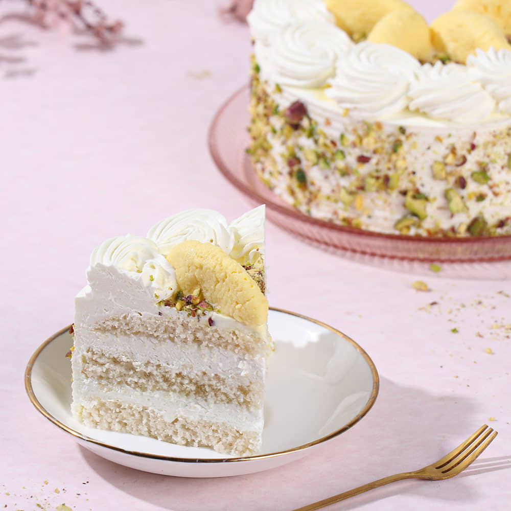 Rasmalai Pista Whipped Cream Cake Slice of Relish Rasmalai Cake