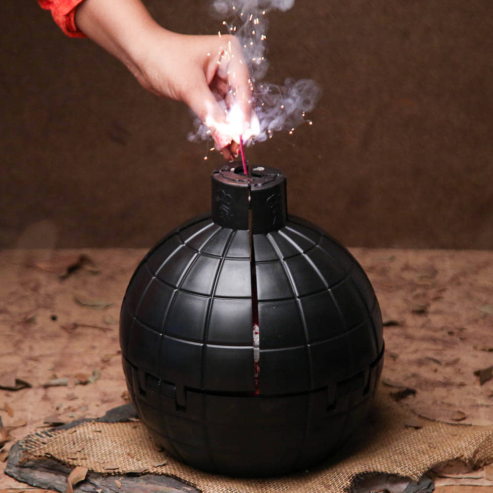 Red Velvet Cream Bomb Cake Side view of Red Velvet Bomb Cake