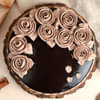 Front View of Brown Rose Chocolate Cake Delivery Online