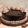 Top View of Brown Rose Chocolate Cake Delivery Online