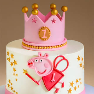 Zoomed-In View of Peppa Pig Bday Cake Zoomed-In View of Peppa Pig Bday Cake