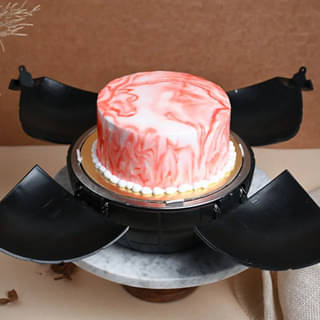 Abstract Strawberry Bomb Cake