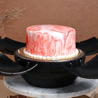 Side View of Strawberry Bomb Cake