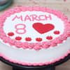 Round Shape Women's Day Cream Cake