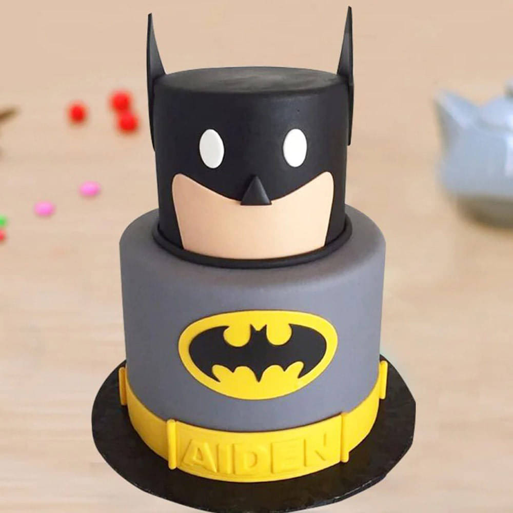 Marvel batman round cake edible image topper