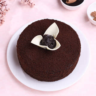 Top View of Chocolate Ganache Truffle Cake Top View of Chocolate Ganache Truffle Cake