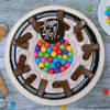 Top View of Round Shaped KitKat and Gems Cake