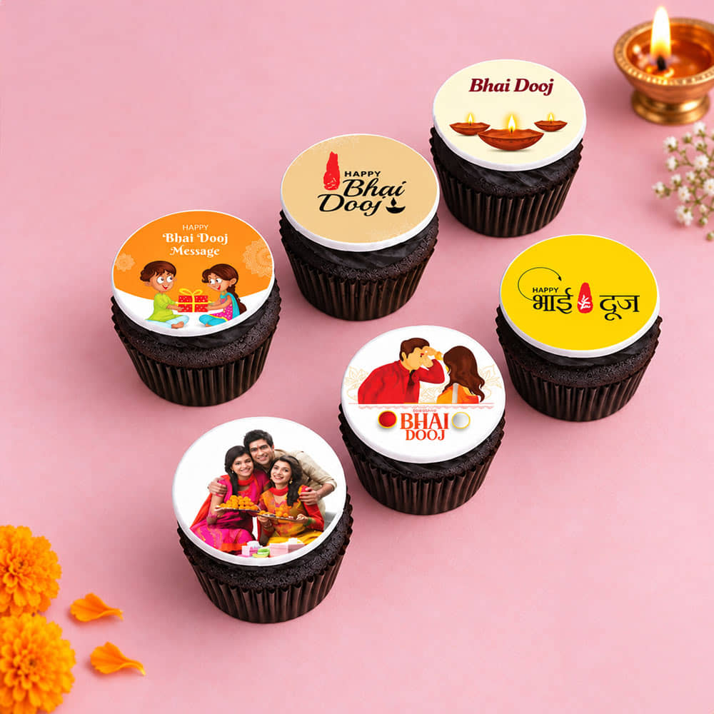 Bhai Dooj Poster Cupcakes