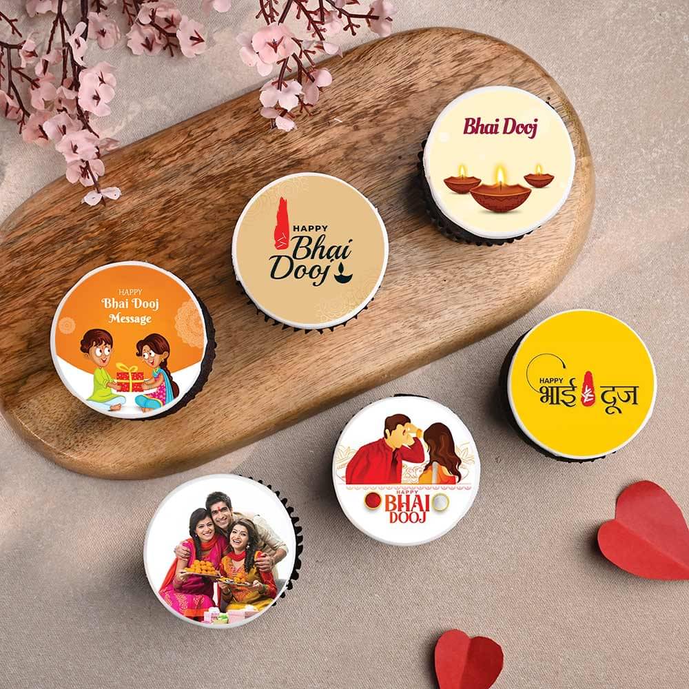 Scrumptious Bhai Dooj Poster Cupcakes