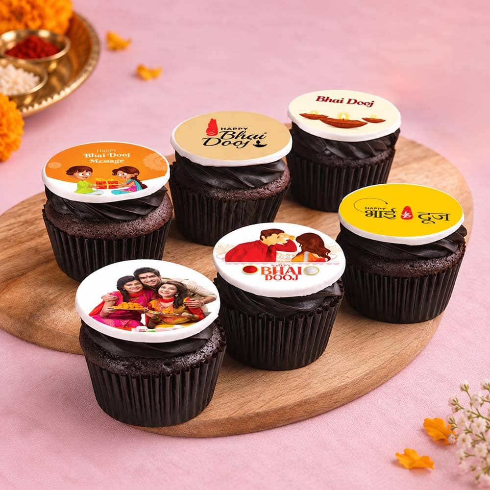 Scrumptious Bhai Dooj Poster Cupcakes