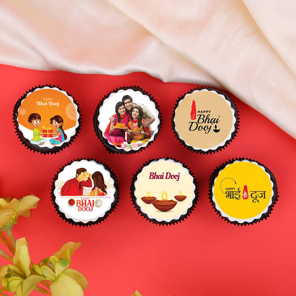 Scrumptious Bhai Dooj Poster Cupcakes