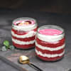 Top View of Scrumptious Red Velvet Jar Cake