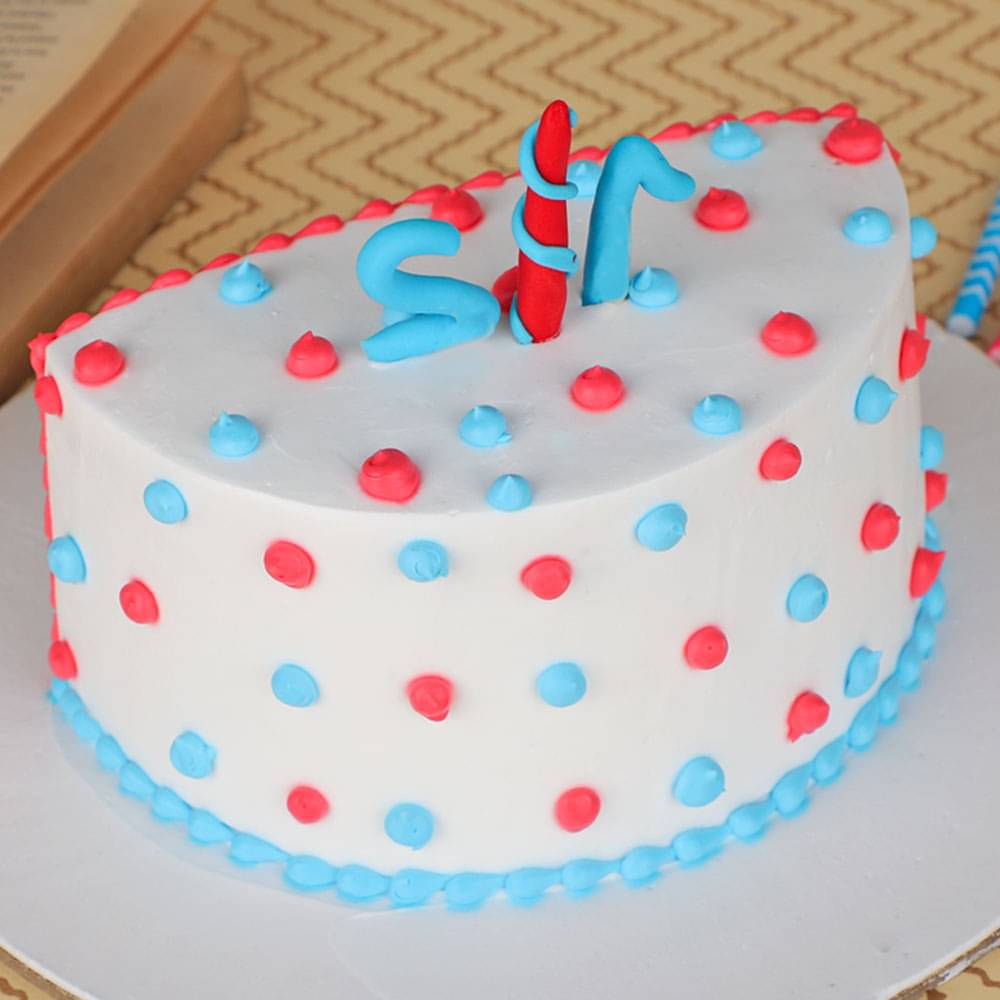 Semi Round Red Velvet Half Cake