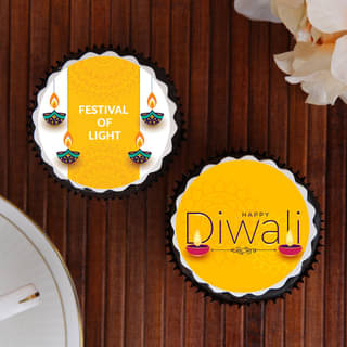 Set Of 2 Poster Cup Cakes For Diwali