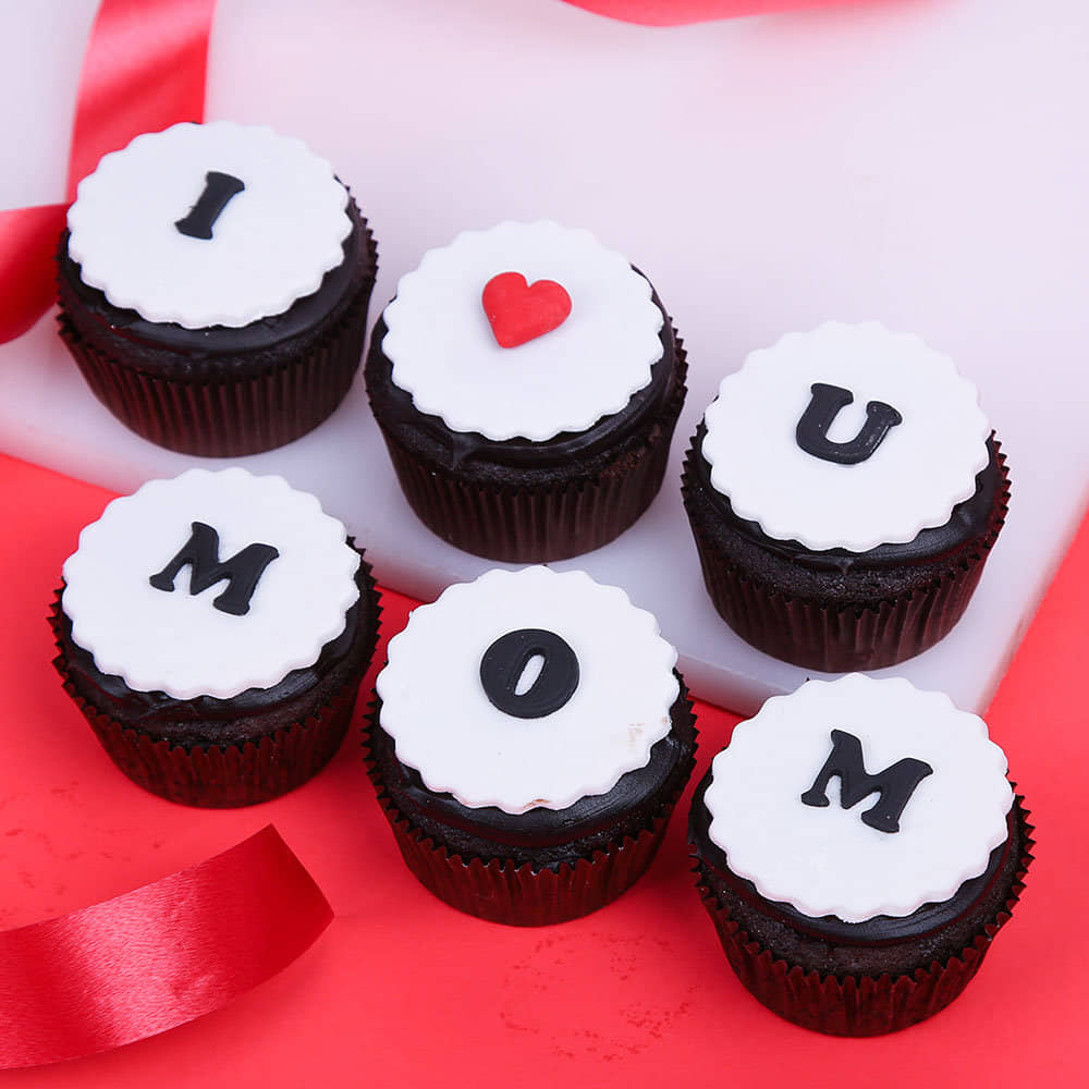 Set Of 6 Chocolate Cupcakes For Mom Set Of 6 Chocolate Cupcakes For Mom