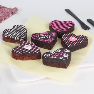 Side View of Heart Shaped Brownies Online