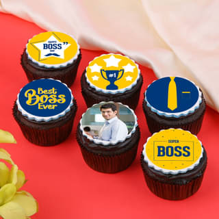 Set of 6 Luscious Boss Day Cupcakes