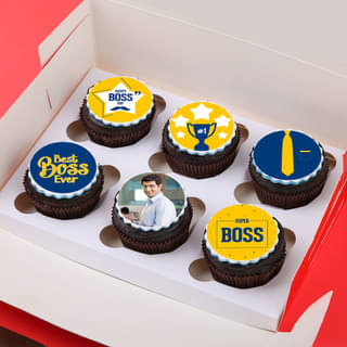 Set of 6 Luscious Boss Day Cupcakes online