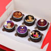 Six Karwa Chauth Photo Cupcakes in a Box