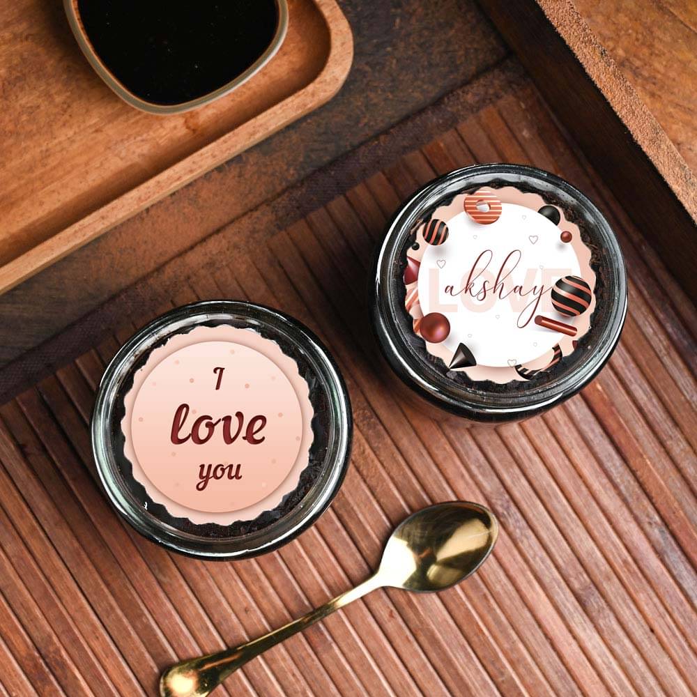 Set Of Two Chocolate Jar Cakes