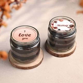 Set Of Two Chocolate Jar Cakes