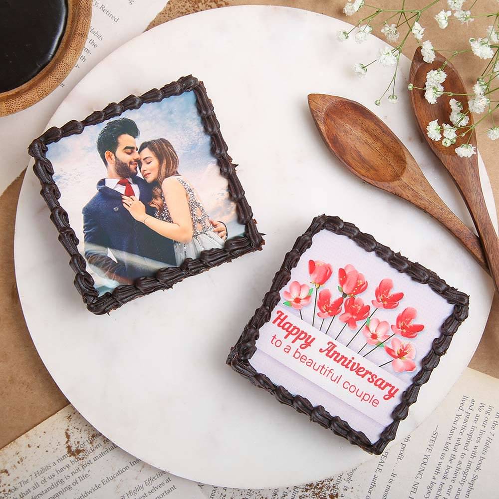 Set of Two Personalised Anniversary Choco Brownies