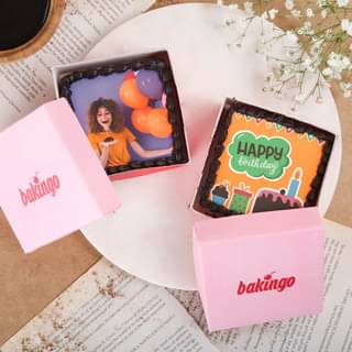 2 Pieces of Personalised Birthday Brownies By Bakingo