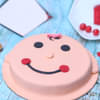 Side view of Smiley Themed Cake 