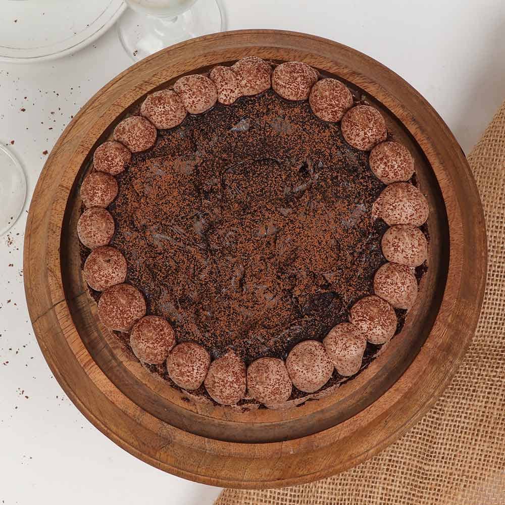 Chocolate Naked Cake Top View of Soft Choco Delight