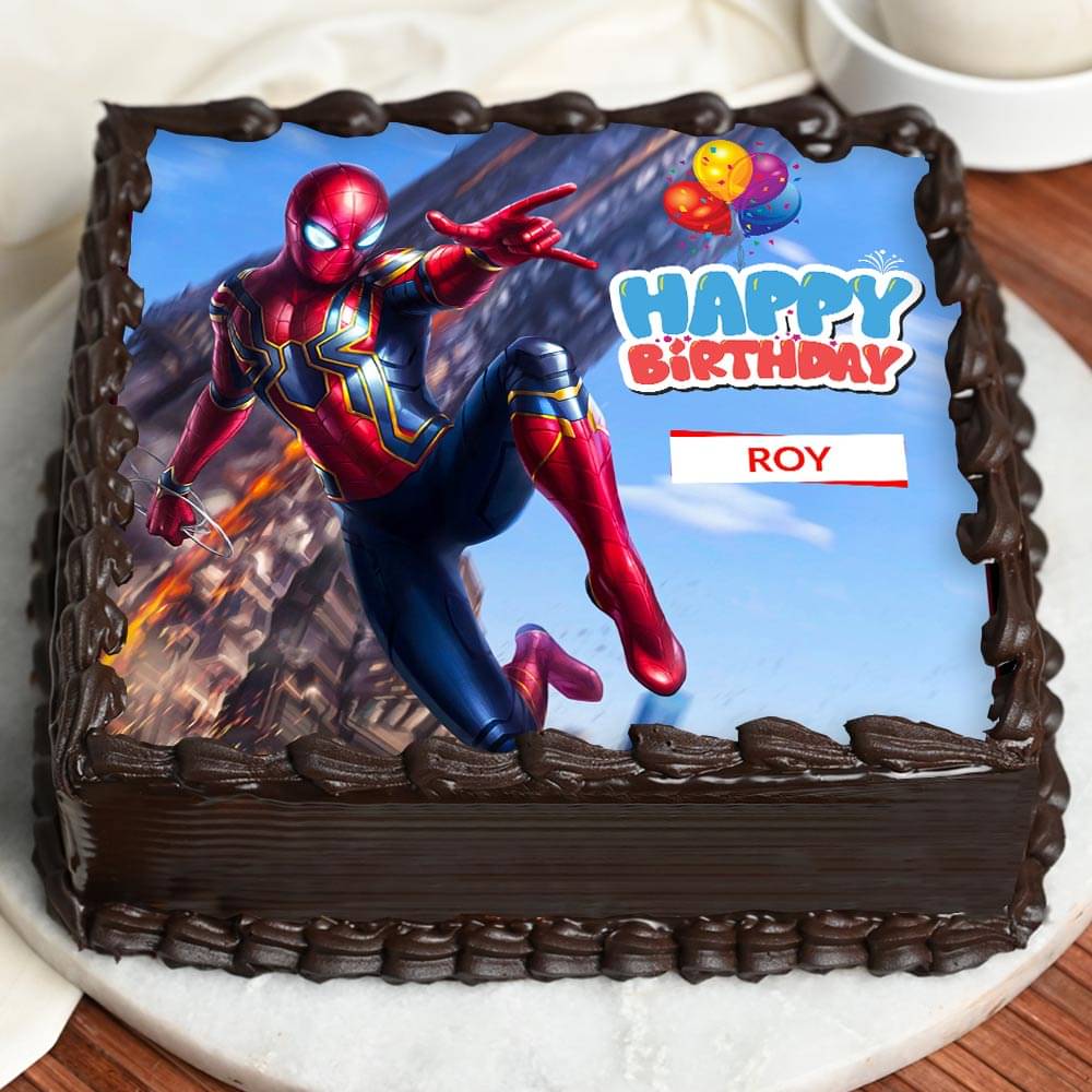Spiderman Vanilla Photo Cake  Buy Send or Order Online  Winniin   Winniin