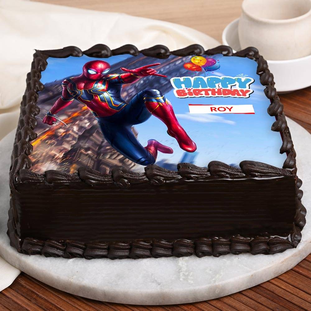 Guy's Vegan Spiderman Birthday Cake | Chocolate Cake with Ch… | Flickr